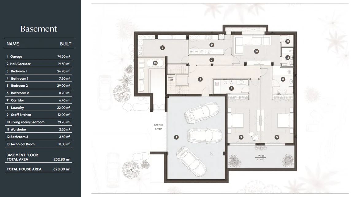 Villa Las Lomas basement floor plan