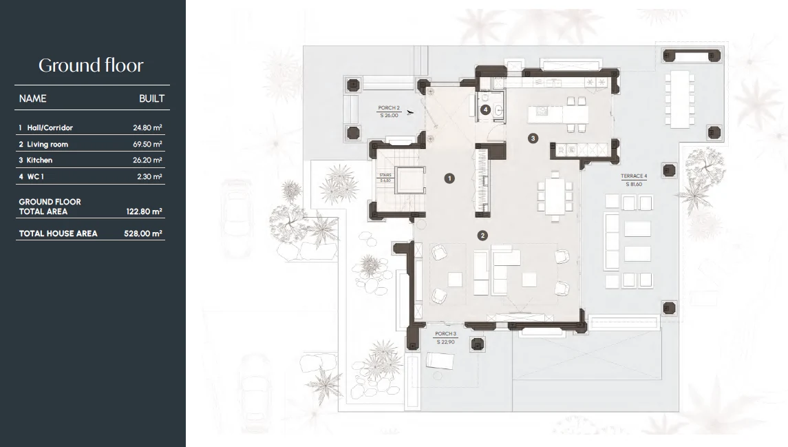 Villa Las Lomas ground floor plan
