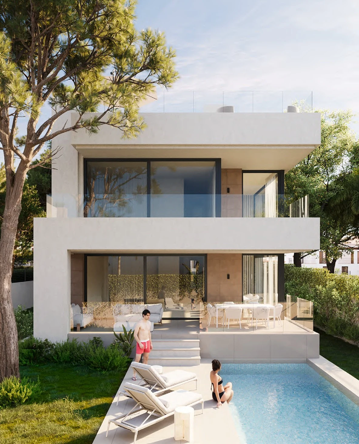 Villa Sirocco rear exterior and pool